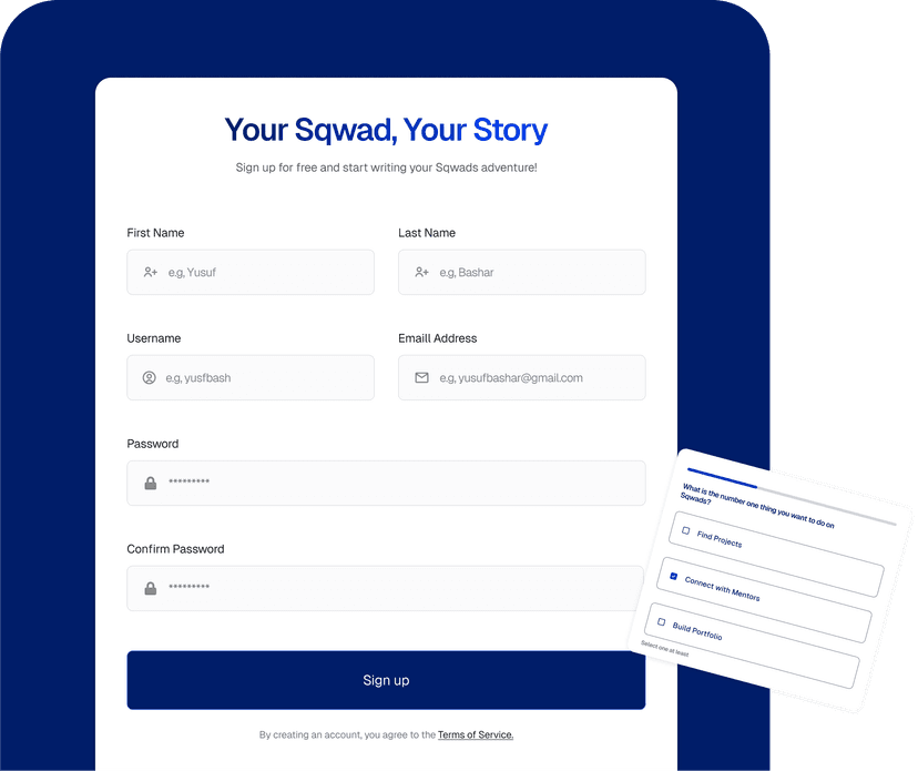 Illustration of Sign up to build your profile