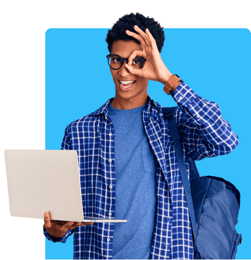 Student with laptop